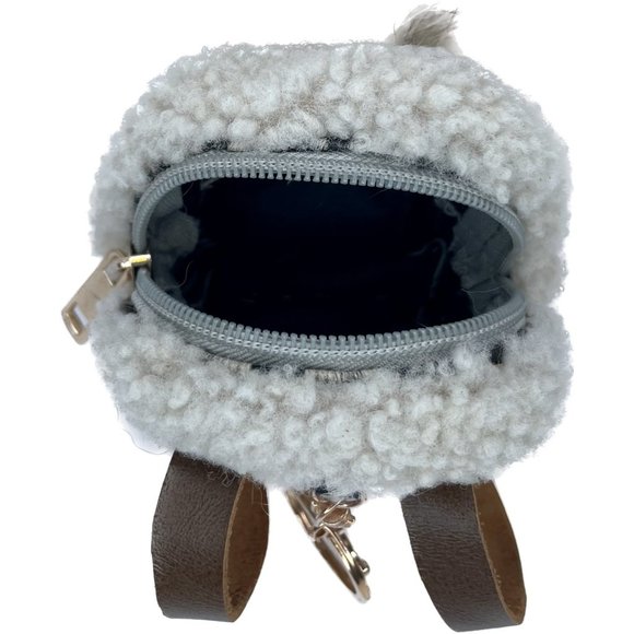 Sheepskin Keychain backpack leather purse accessories coyote fur made in US - Picture 5 of 5